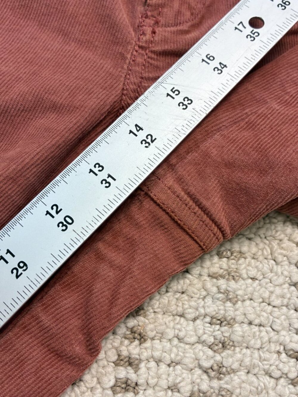 Pilcro Corduroy Flare Pants Pink Salmon High Rise Wide Leg Womens 28x32 - Picture 5 of 7